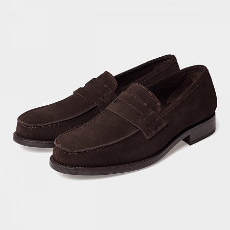 картинка Коричневые лоферы Michel Holger Dark Brown Suede от магазина  Michelshoes