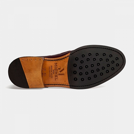 картинка Бордовые лоферы Michel Firm Burgundy от магазина  Michelshoes