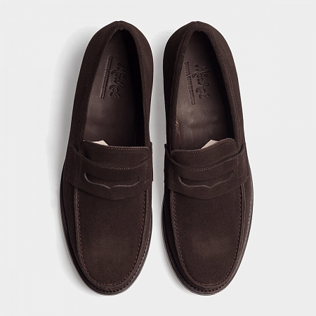 картинка Коричневые лоферы Michel Holger Dark Brown Suede от магазина  Michelshoes