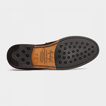 картинка Коричневые лоферы Michel Holger Dark Brown Suede от магазина  Michelshoes